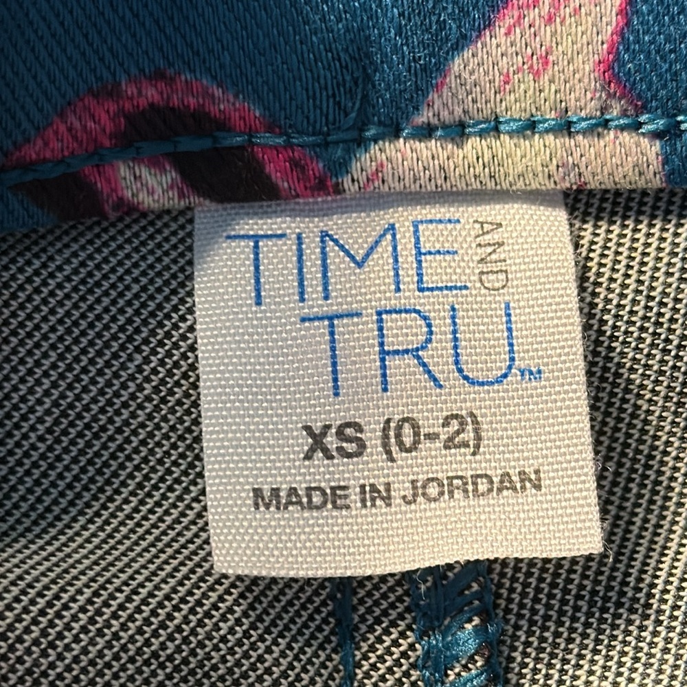 Time and Tru Teal Floral Leggings New With Tags Size XS (02) - Picture 10 of 13